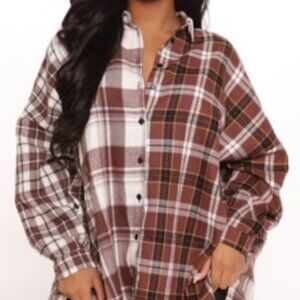 Mixed Emotions Mixed Feelings Flannel Top - Brown/combo Size: M